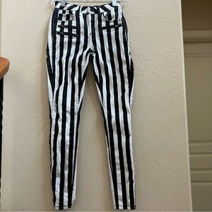 Hot Topic Women’s Striped Skinny Jeans 0